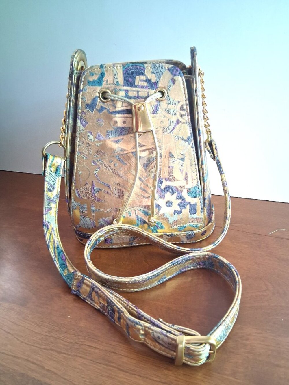 Bags by PINKY Metallic Leather Bucket Bag VINTAGE 80s/90s - Made in USA